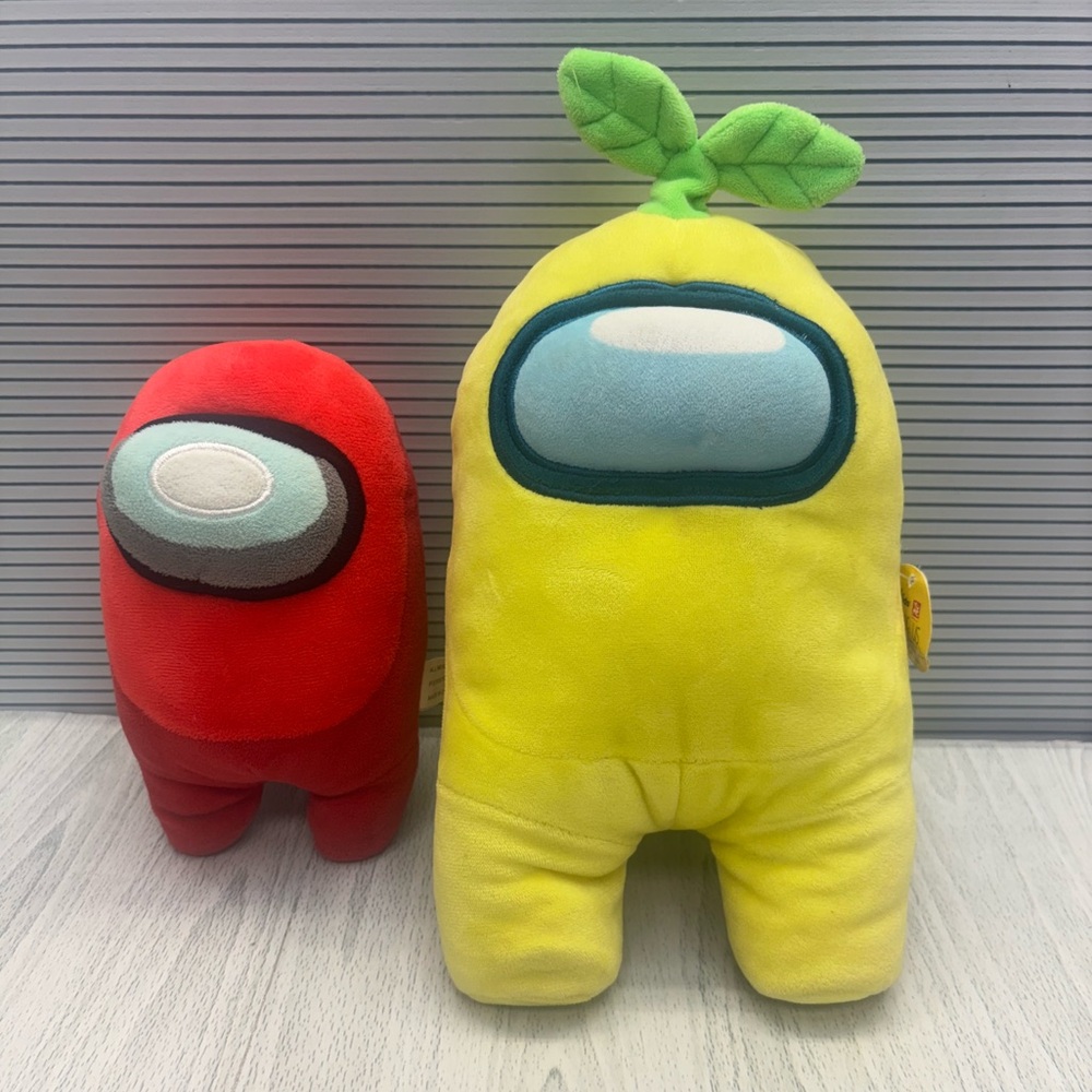 Among Us Yellow (12 inch) and Red ( 9 inch) Plush Toy Set